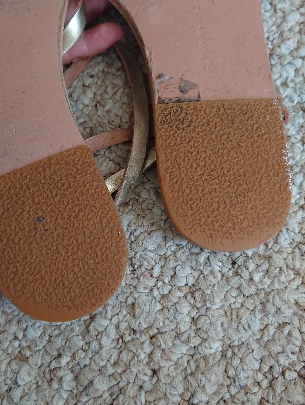 Ancient Greek Sandals Apli Eleftheria metallic-effect leather sandals size 6.5